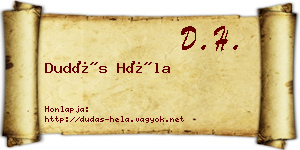 Dudás Héla névjegykártya