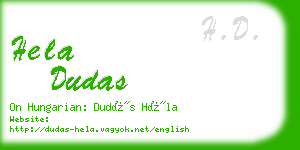 hela dudas business card